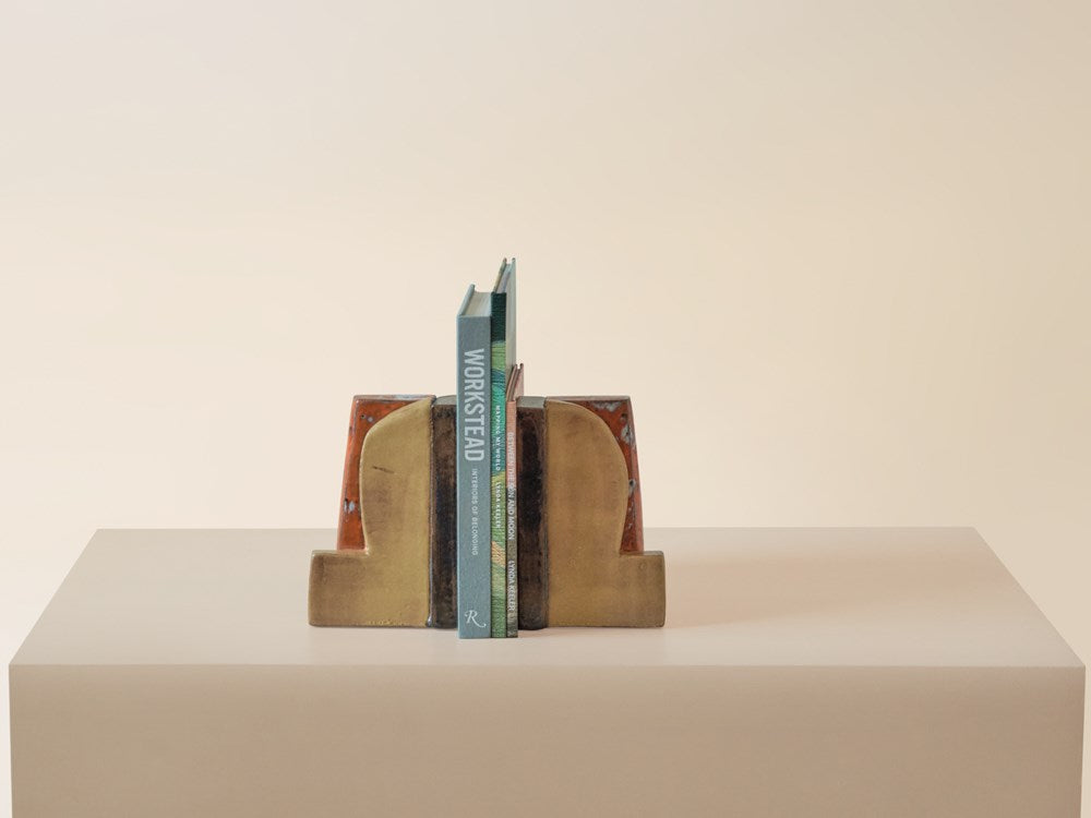Large Bookends - Orange Speckle / Ochre