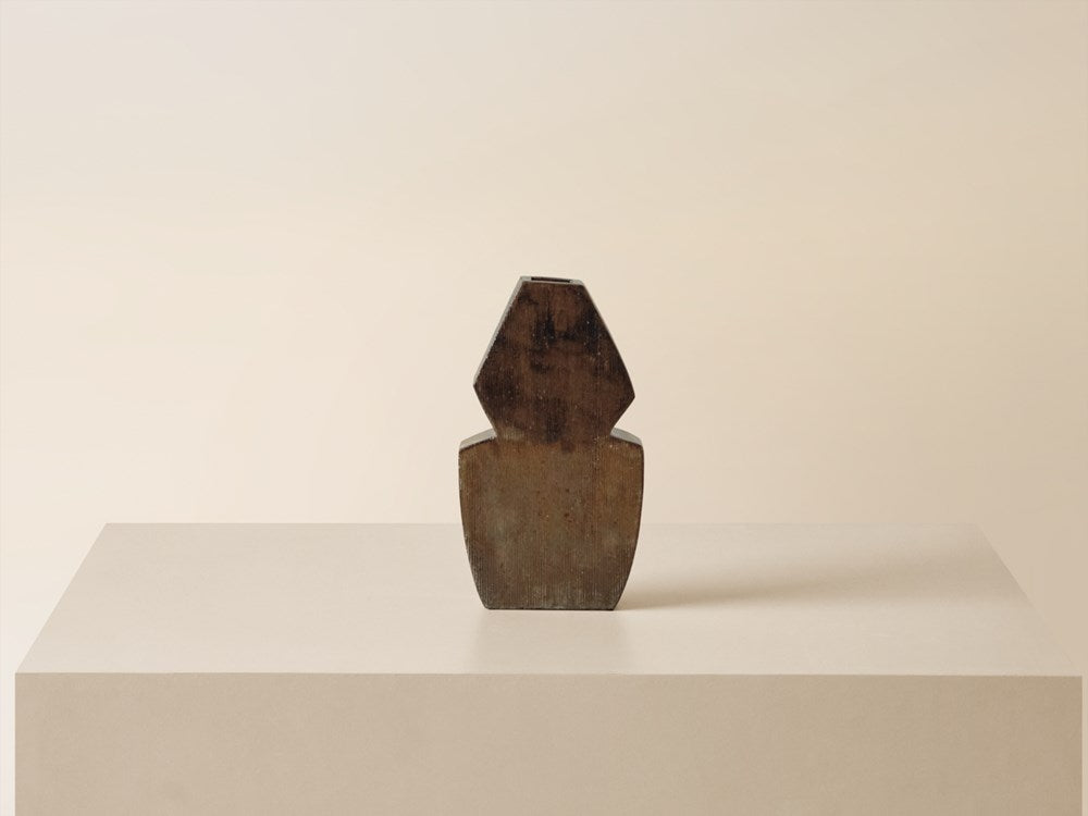Trapezium 2 Tone Vase - Brownblack Texture