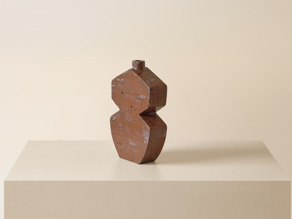 Large Stack Trapezoid Vase - Cinnamon Speckle Texture