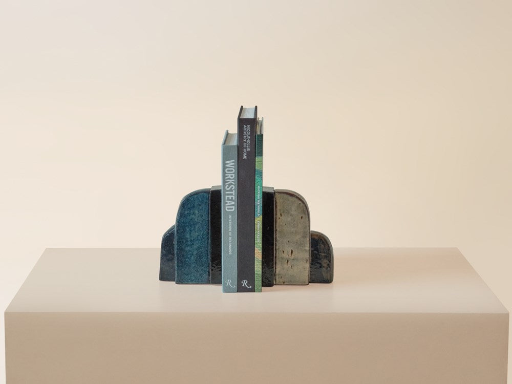 Large Bookends - Four Tone Blue / Ivory