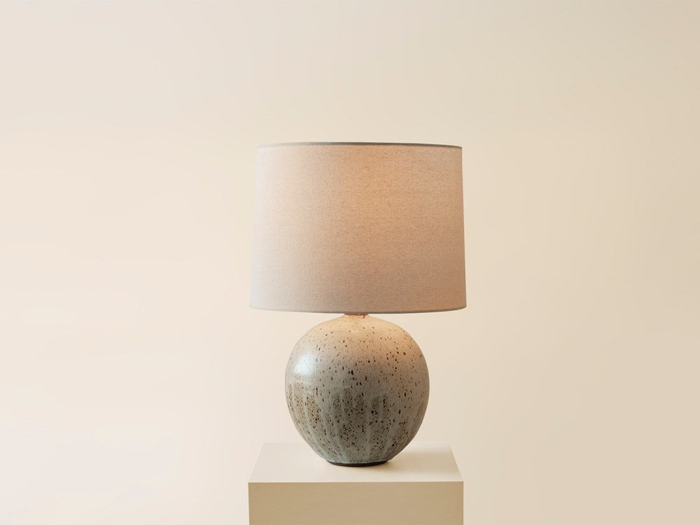 Large Orb Lamp in Poured Mottled Ivory