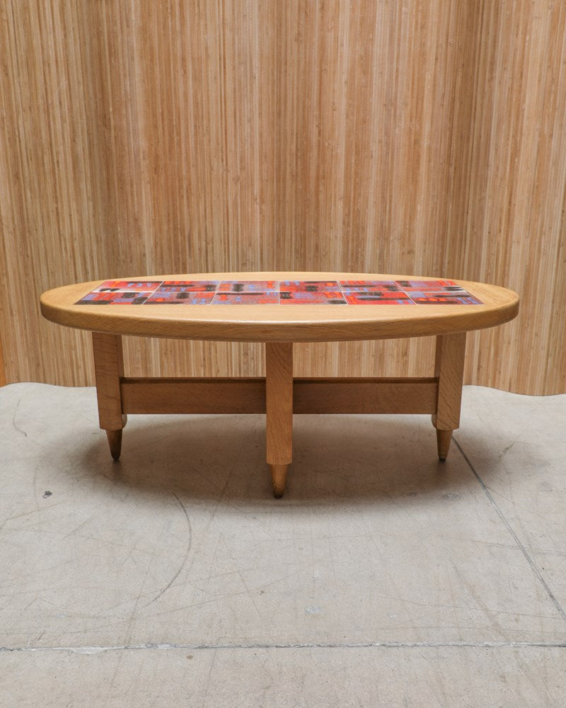 Ceramic Tile Top Coffee Table by Guillerme & Chambron