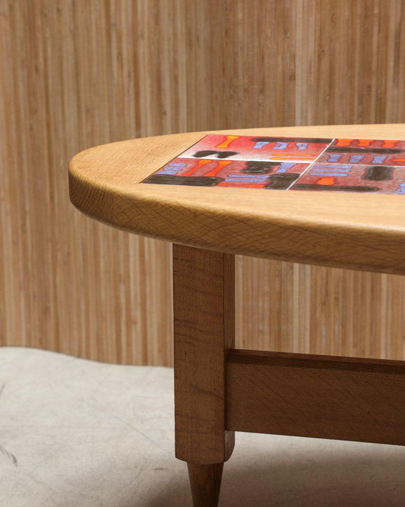 Ceramic Tile Top Coffee Table by Guillerme & Chambron