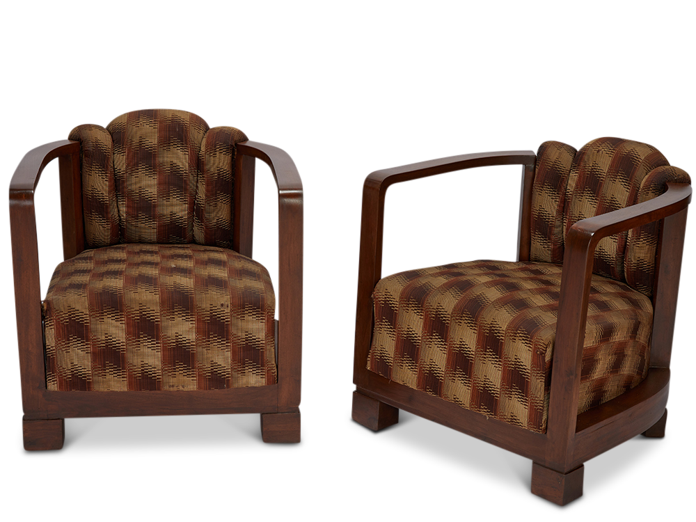 Pair of Art Deco Chairs of Italian Design