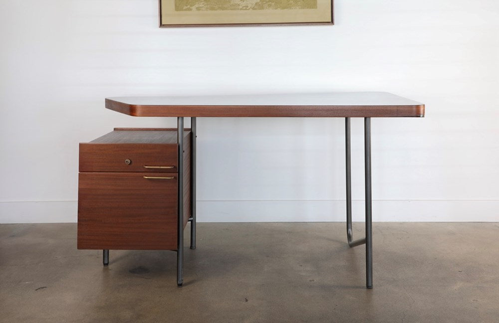 Mahogany and Metal Desk by Georges Frydman