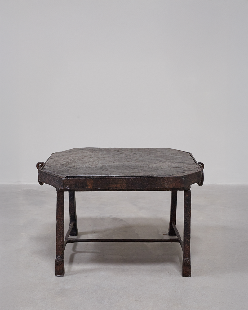 French Iron and Slate side table