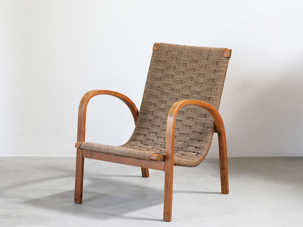 Italian Rope and Bent Wood Armchair