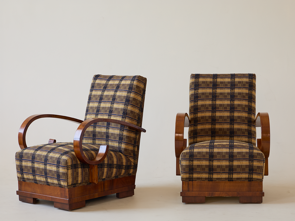 Pair of Italian Art Deco Lounge Chairs