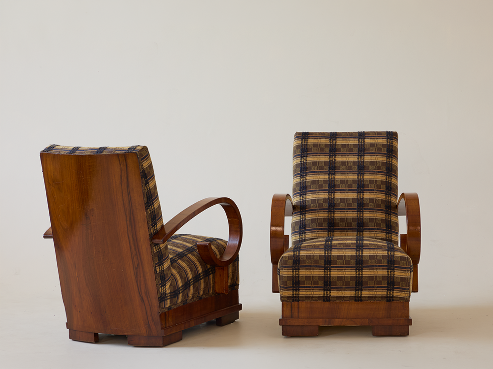 Pair of Italian Art Deco Lounge Chairs