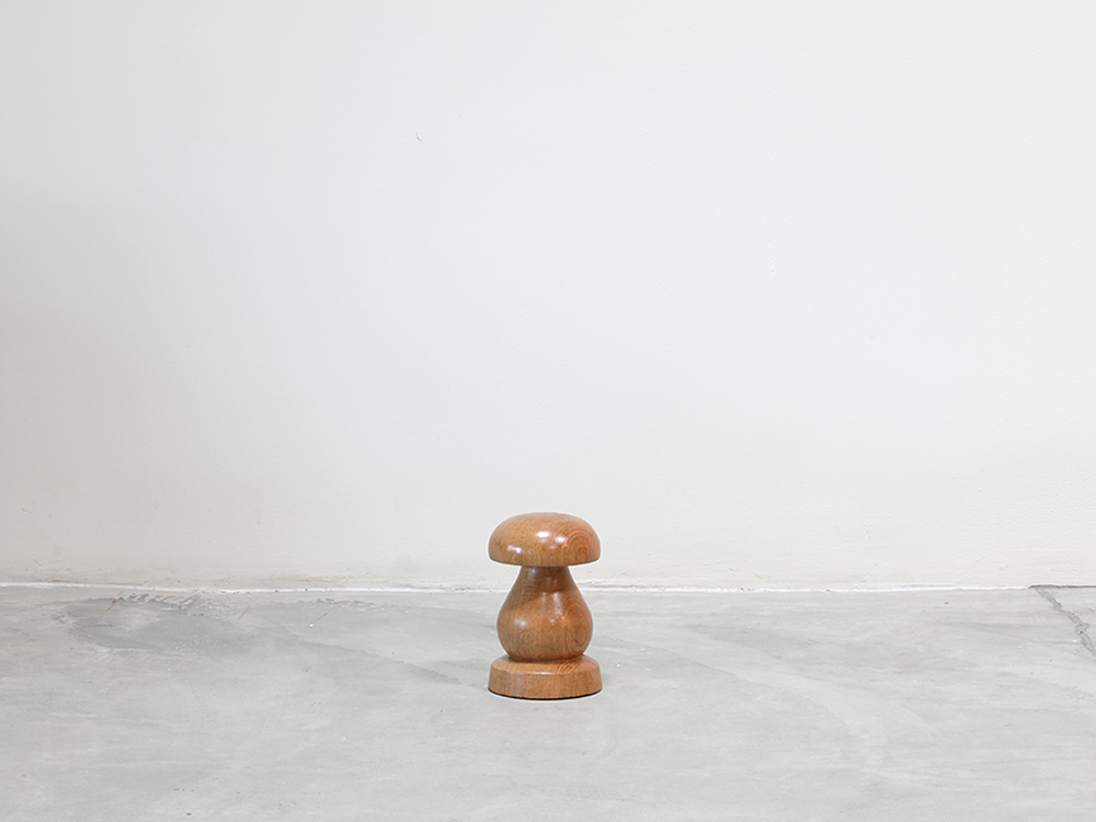 Small French Solid Oak Mushroom Sculpture c1970s