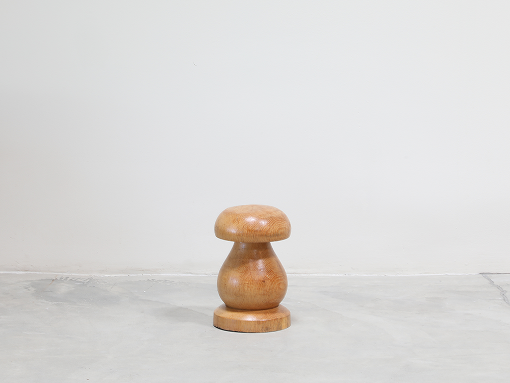 Medium French Solid Oak Mushroom Sculpture c1970s