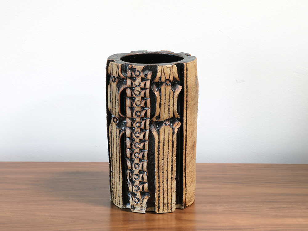 Lene Regius Stoneware Vase w/ pattern