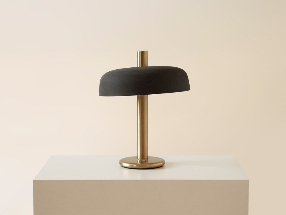 Hillebrand Brass Table Lamp with Shade, Germany