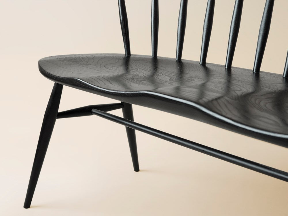 Ercol Spindle Bench in Ebonized Elm, United Kingdom c1960s