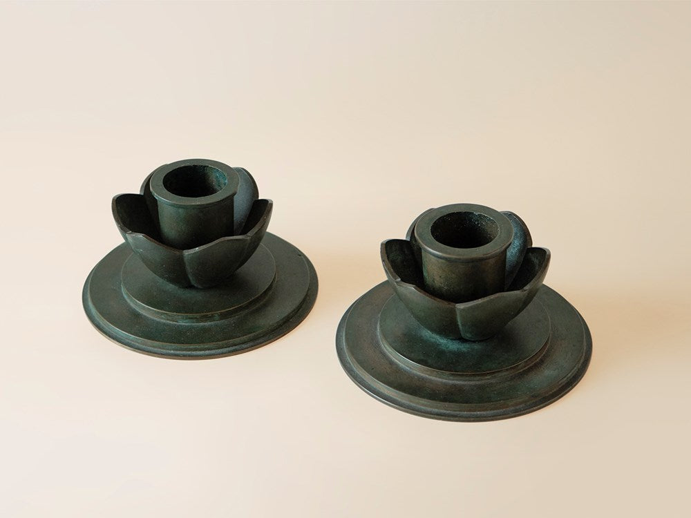 Swedish Bronze Candlesticks
