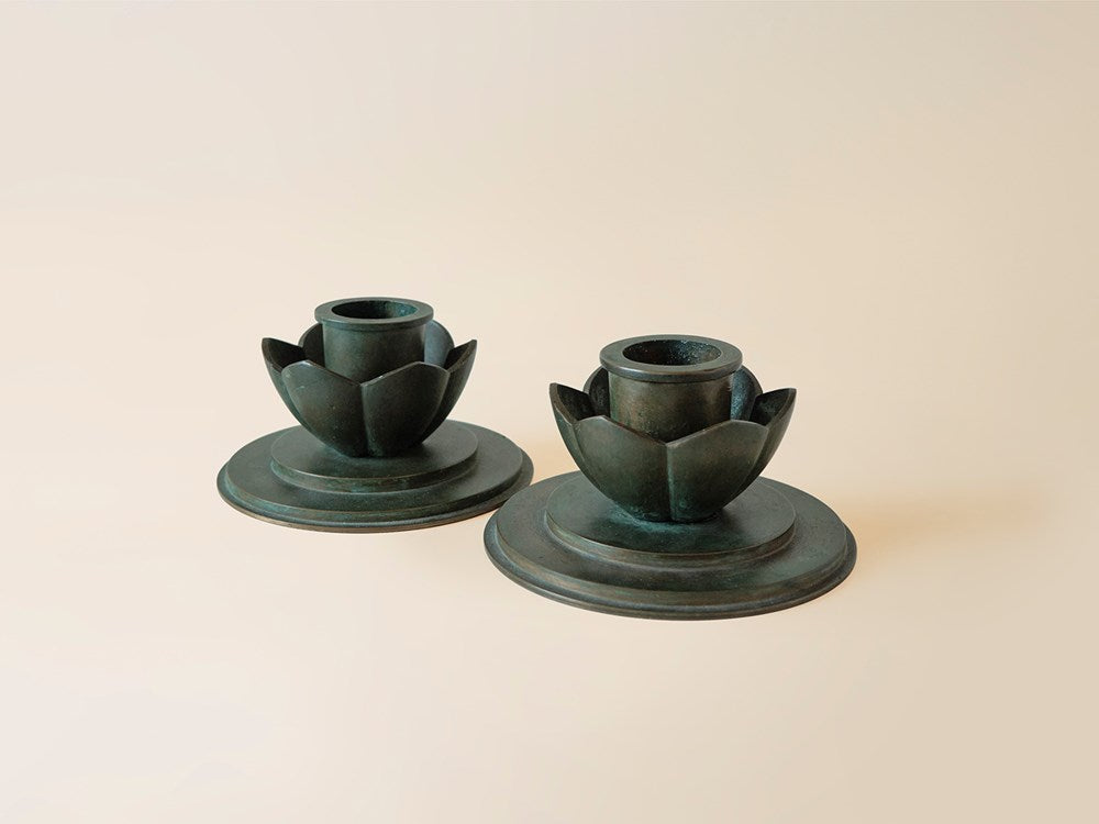 Swedish Bronze Candlesticks