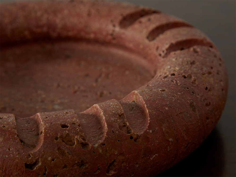 Red travertine Bowl by Up&Up Group