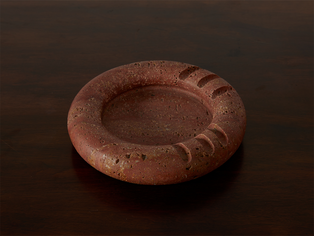 Red travertine Bowl by Up&Up Group