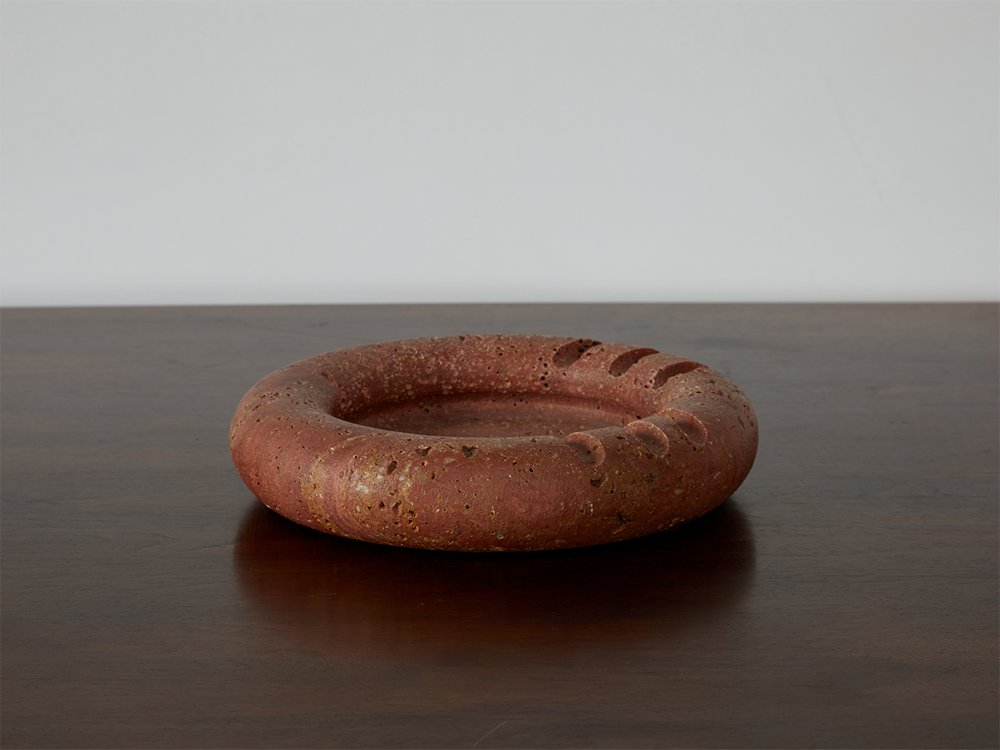 Red travertine Bowl by Up&Up Group