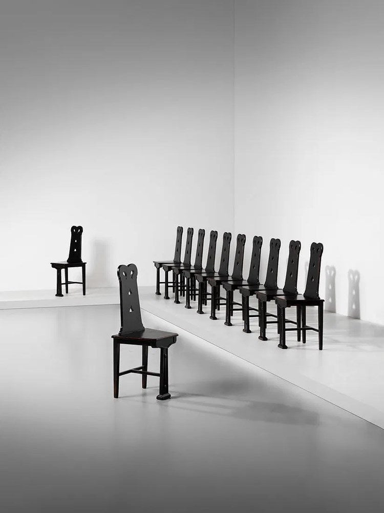 Set of 12 Liberty Style Chairs, Italy c1920s