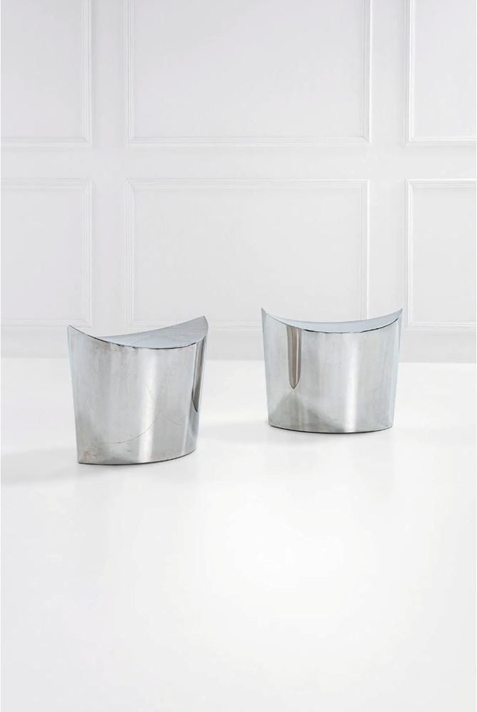 Chromed Steel Stools, Italy c1990s