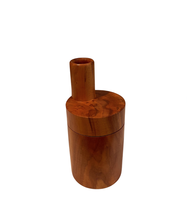 Carved Cherry Wood Canister