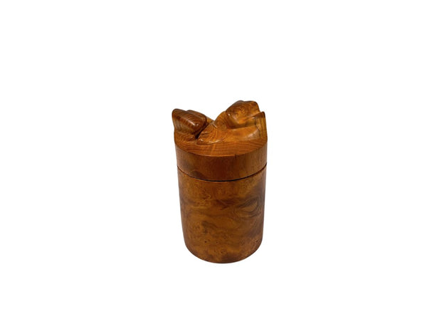 Carved Mulberry Wood Canister