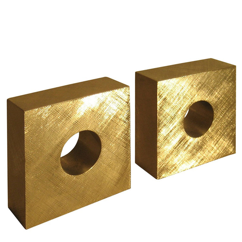 #4575 Bookends - Square Brass Filed