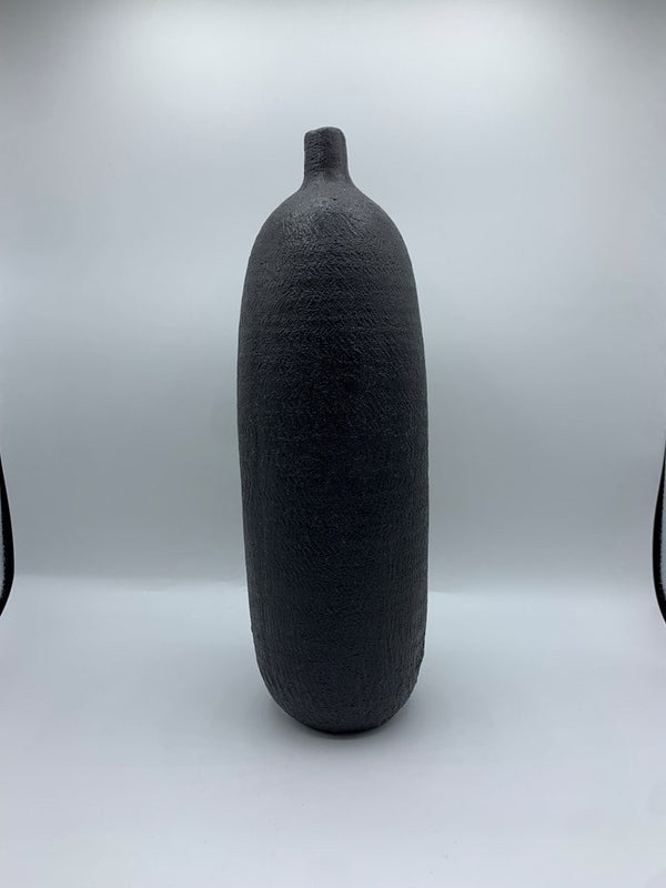 Matte Black Pottery Bottle