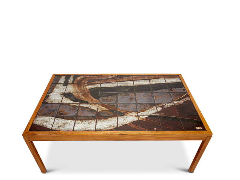 Stoneware & Rosewood Coffee Table by Ole Bjorn Kryger