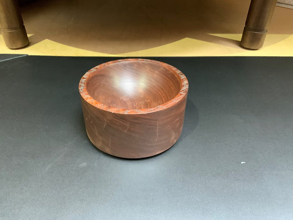 Carved Walnut Wood Bowl